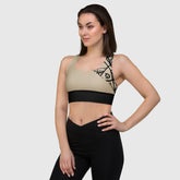 Paris Map Beige Sports Bra