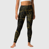 Tokyo Map Black Yoga Leggings