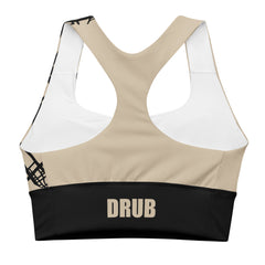 Paris Map Beige Sports Bra