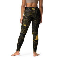 Tokyo Map Black Yoga Leggings