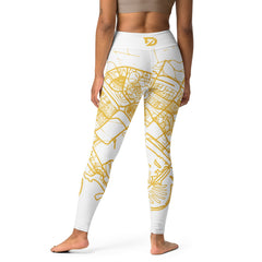 Dubai Map White Yoga Leggings