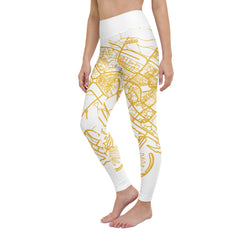 Dubai Map White Yoga Leggings