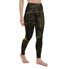 Tokyo Map Black Yoga Leggings