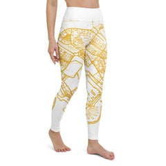 Dubai Map White Yoga Leggings